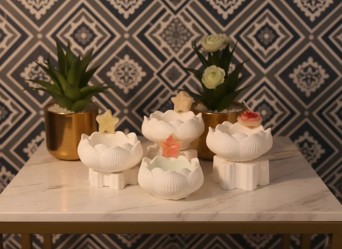 Lotus holder on a marble surface 